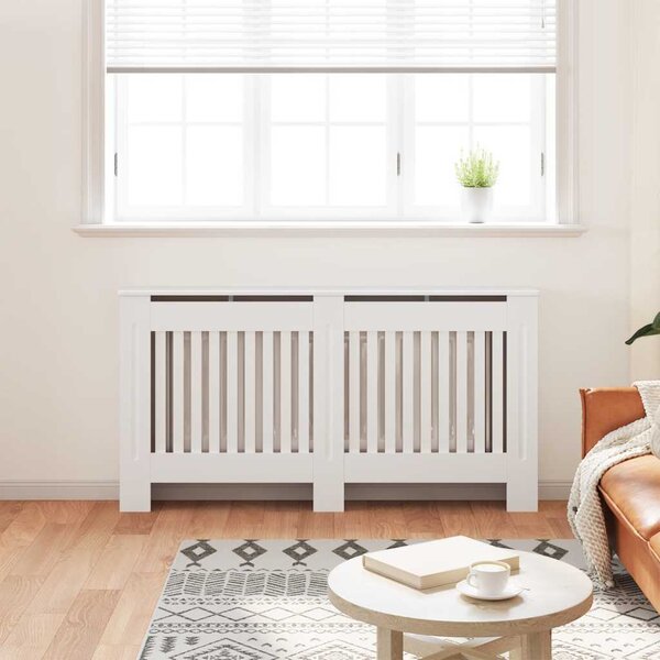 VidaXL Kryt radiátoru 152 x 19 x 81,5 cm Kompozitní dřevo [242190] Barva: Bílá