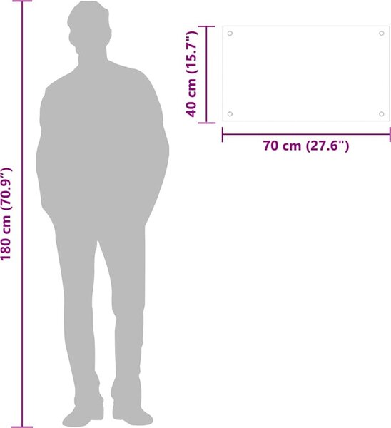 VidaXL Kuchyňský obklad 70 x 40 cm tvrzené sklo [249466] Barva: transparentní