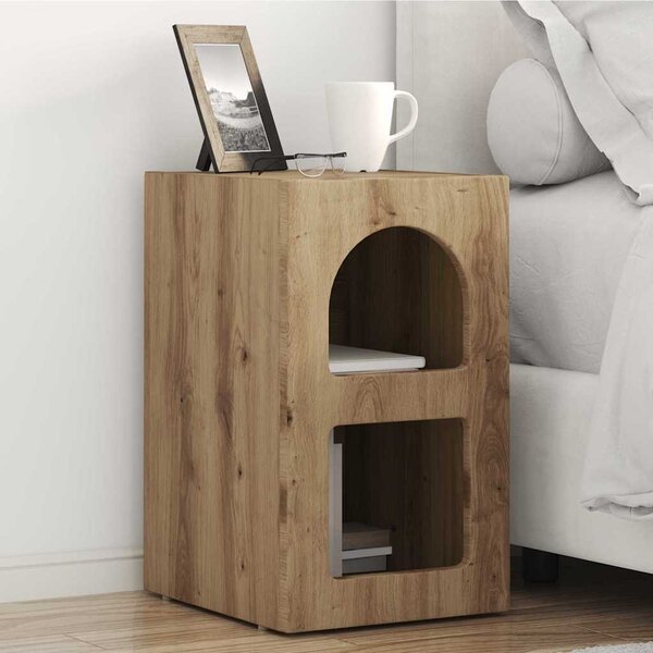 VidaXL Noční stolek ELST 29,5 x 33,5 x 50 cm [891224] Barva: Bílá