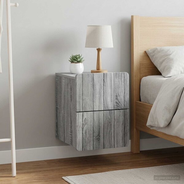 VidaXL Nástěnný noční stolek 2 ks 33 x 34,5 x 43 cm [898314] Barva: Bílá