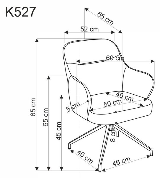 Halmar Jídelní křeslo K527 šedé