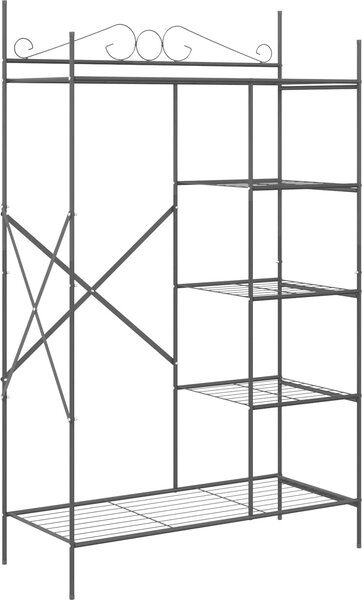 VidaXL Otevřená skříň s policí Černá 104,5 x 45 x 172 cm Ocel [42021358]