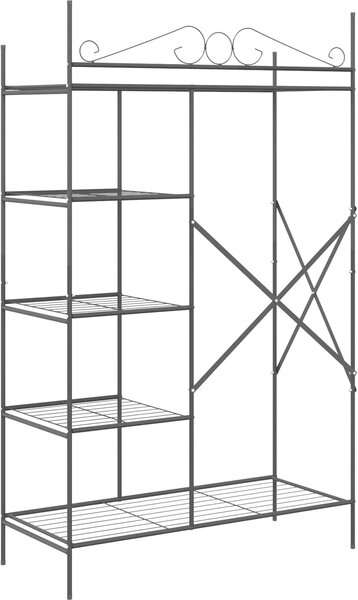 VidaXL Otevřená skříň s policí Černá 104,5 x 45 x 172 cm Ocel [42021358]