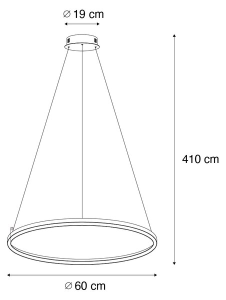 Závěsné svítidlo bronzové 60 cm vč. LED 3-stupňové stmívatelné - Girello
