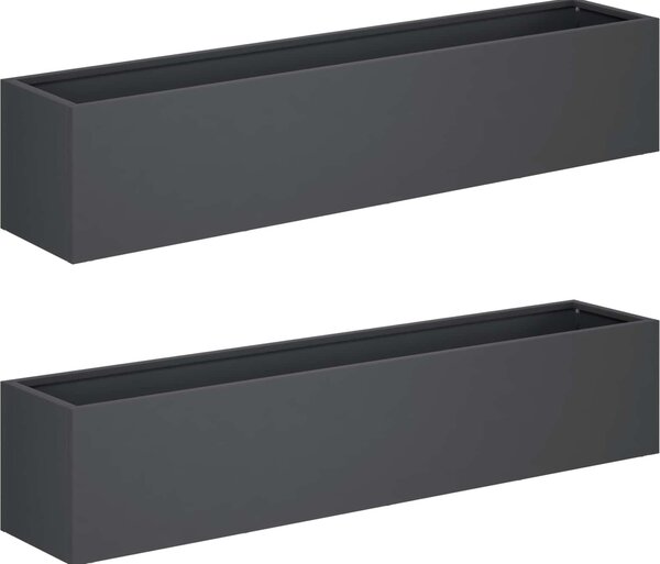 VidaXL Zahradní pěstebník 2 ks Stříbrná 80 x 20 x 20 cm [8005167] Barva: antracitová