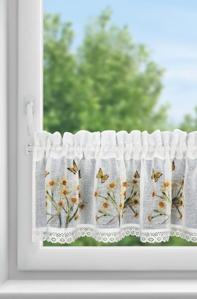 KRÁTKÁ ZÁCLONA NA PÁSCE FLORA 150X30 CM VÍCEBAREVNÁ