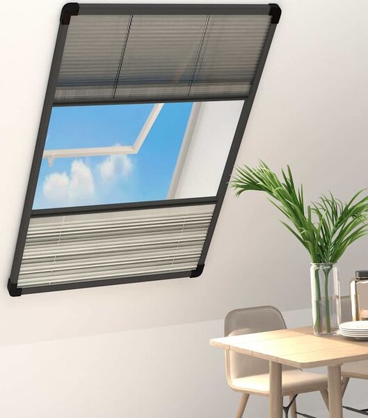 VidaXL Plisovaná okenní síť proti hmyzu 160 x 80 cm se zastíněním [148685] Barva: Bílá
