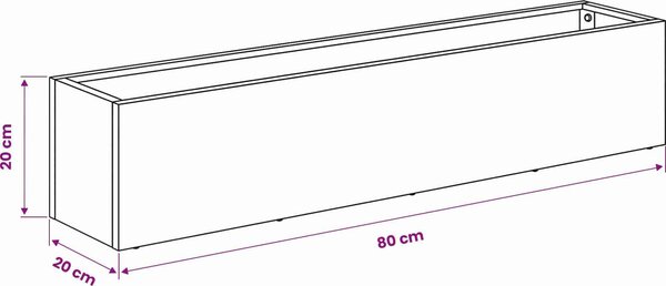 VidaXL Zahradní pěstebník 2 ks Stříbrná 80 x 20 x 20 cm [8005167] Barva: antracitová