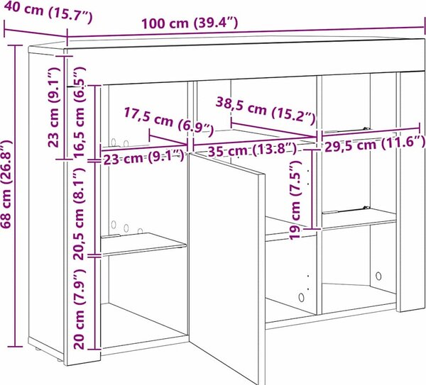 VidaXL Rohový LED TV stojan 100x40x68cm Kompozitní dřevo [889794] Barva: Bílá
