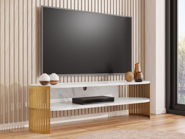 TV stolek Zinzit Gold, Barva: zlatá / černý molet 5903211392818