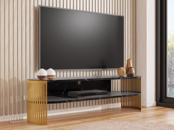 TV stolek Zinzit Gold, Barva: zlatá / černý molet 5903211392818