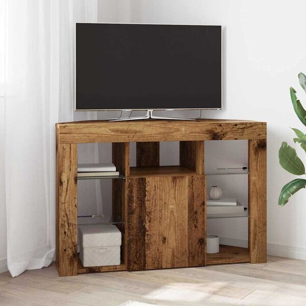 VidaXL Rohový LED TV stojan 100x40x68cm Kompozitní dřevo [889794] Barva: Bílá