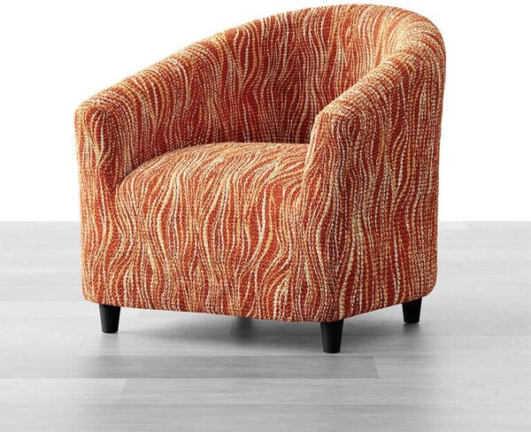 Bielastické potahy UNIVERSO NOVÉ žíhané cihlové klubové křeslo (š. 50 - 70 cm)
