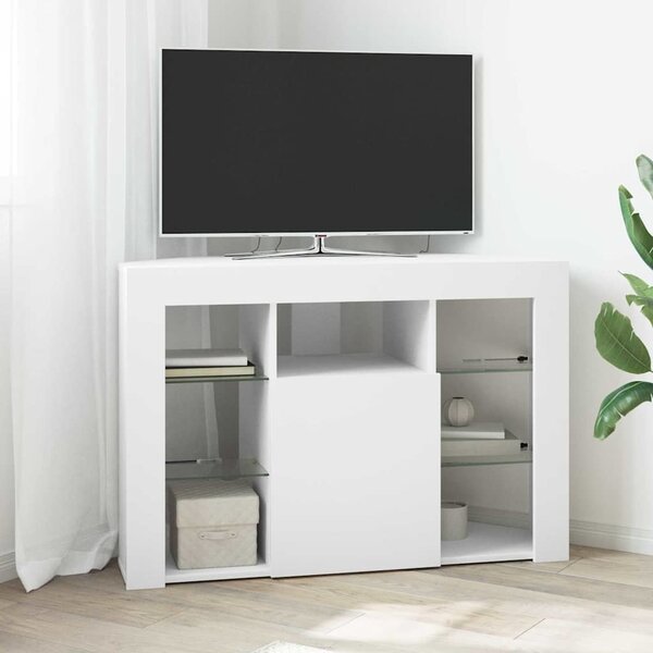 VidaXL Rohový LED TV stojan 100x40x68cm Kompozitní dřevo [889794] Barva: Bílá