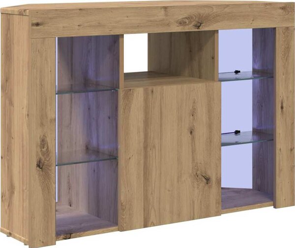 VidaXL Rohový LED TV stojan 100x40x68cm Kompozitní dřevo [889794] Barva: Bílá
