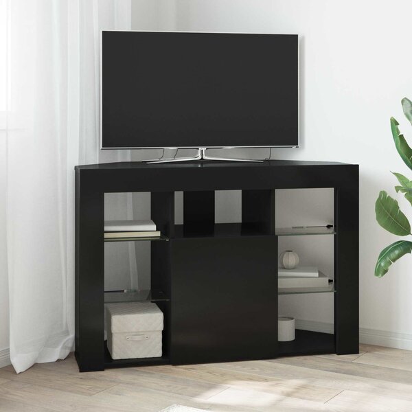 VidaXL Rohový LED TV stojan 100x40x68cm Kompozitní dřevo [889794] Barva: Bílá