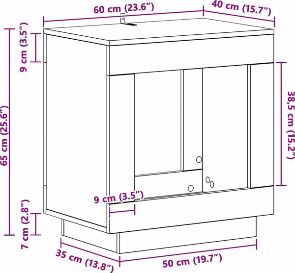 VidaXL Boční stůl 60 x 40 x 65 cm Kompozitní dřevo [899902] Barva: dub sonoma