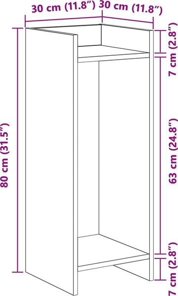 VidaXL Stojan na rostliny 30 x 30 x 80 cm Kompozitní dřevo [899592] Barva: Černý dub