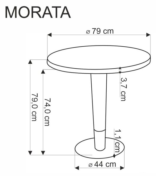 Halmar Kulatý jídelní stůl MORATA 79 bílý mramor/černý/zlatý
