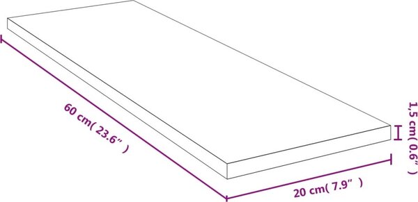 VidaXL Nástěnná police 60 x 20 x 1,5 cm bambus [352725]
