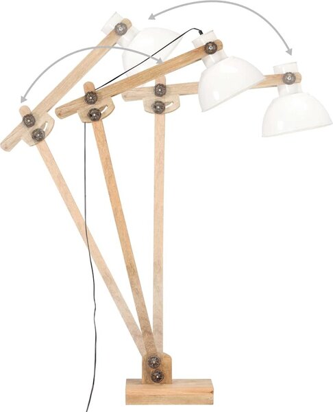 VidaXL Stojací lampa ná masivní mangovníkové dřevo E27 [320580] Barva: Stříbrná