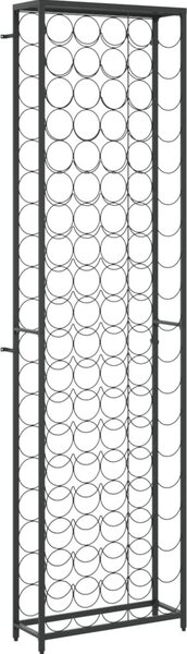 VidaXL Stojan na víno na 95 lahví černý 54 x 18 x 200 cm tepané železo [358368]