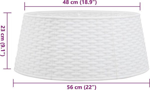 VidaXL Kryt na stojan vánočního stromku Ø 56 x 23 cm plast [4019952] Barva: Bílá