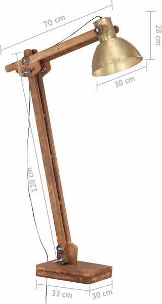 VidaXL Stojací lampa ná masivní mangovníkové dřevo E27 [320580] Barva: Stříbrná