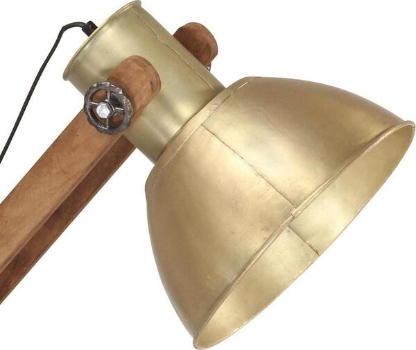 VidaXL Stojací lampa ná masivní mangovníkové dřevo E27 [320580] Barva: Stříbrná