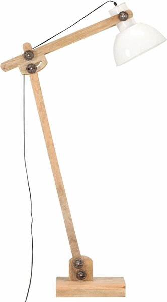 VidaXL Stojací lampa ná masivní mangovníkové dřevo E27 [320580] Barva: Stříbrná