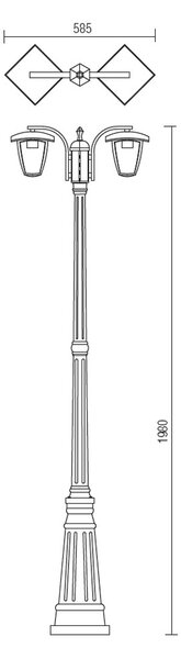 Smarter Venkovní lampa Edmond, v.198cm