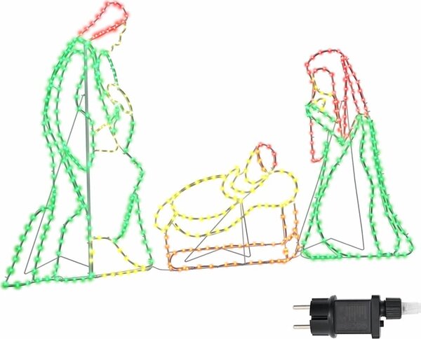 VidaXL Osvícená jasličková scéna Vícebarevný 112 x 71,5 cm PVC [42018951]