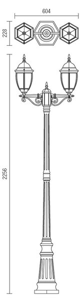 Smarter Venkovní lampa Sevilla se dvěma stínidly, v.225,6cm