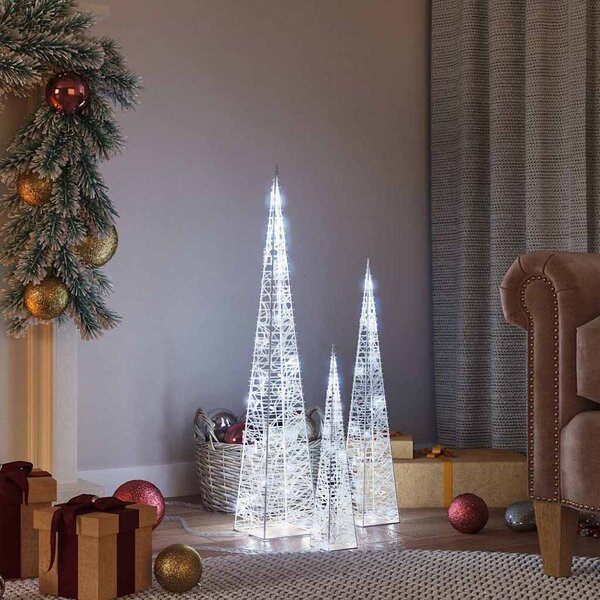 VidaXL Sada akrylových světelných LED kuželů 30/45/60 cm [328969] Barva: Modrá