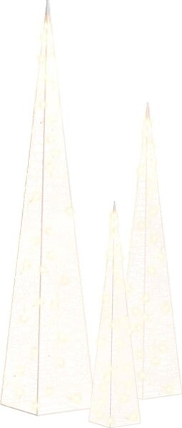 VidaXL Sada akrylových světelných LED kuželů 30/45/60 cm [328969] Barva: Modrá