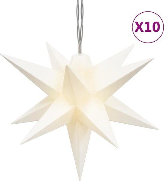 VidaXL Svítící vánoční hvězdy s LED 10 ks 10 cm [356204] Barva: Bílá