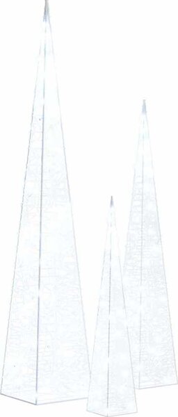 VidaXL Sada akrylových světelných LED kuželů 30/45/60 cm [328969] Barva: Modrá