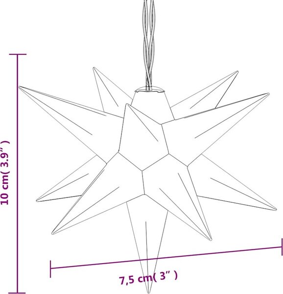 VidaXL Svítící vánoční hvězdy s LED 10 ks 10 cm [356204] Barva: Bílá