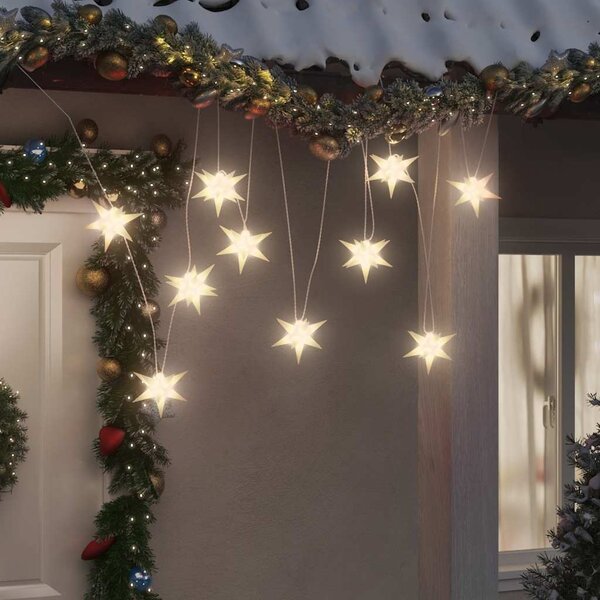 VidaXL Svítící vánoční hvězdy s LED 10 ks 10 cm [356204] Barva: Bílá