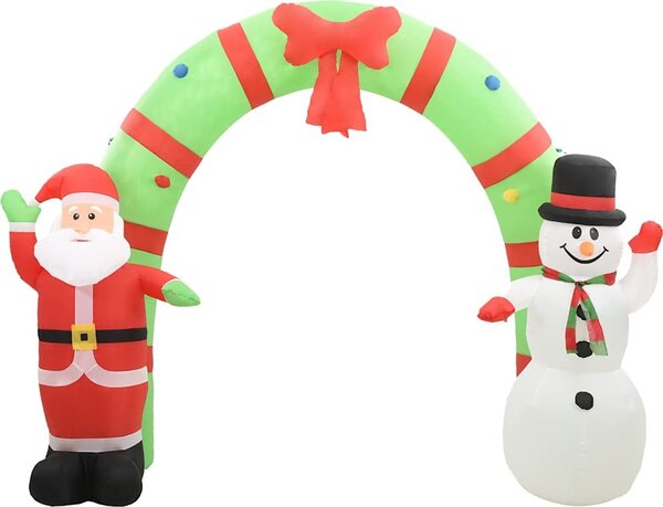 VidaXL Vánoční nafukovací Santa a sněhulák brána LED 300 x 90 x 223 cm [289303]