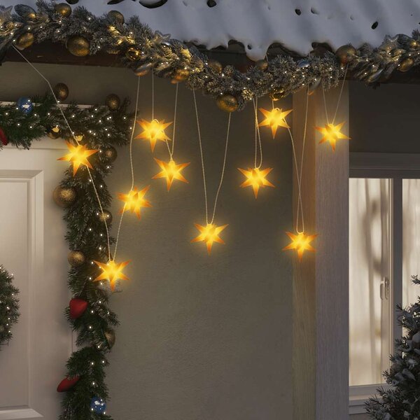 VidaXL Svítící vánoční hvězdy s LED 10 ks 10 cm [356204] Barva: Bílá