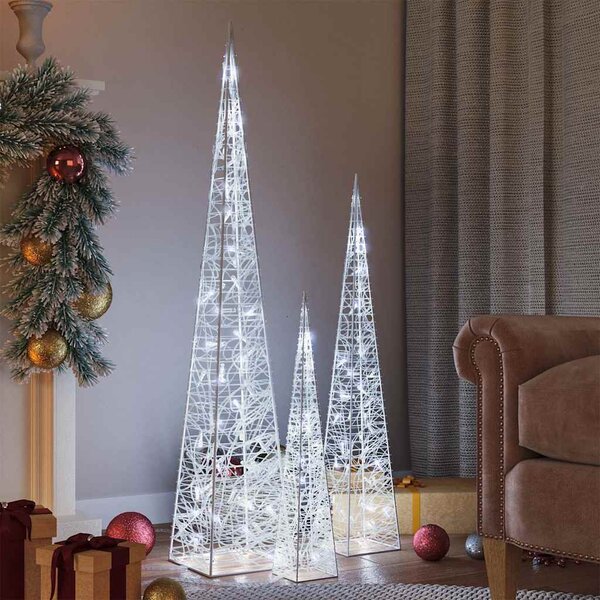 VidaXL Sada akrylových světelných LED kuželů 60/90/120 cm [328971] Barva: Modrá