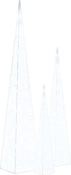 VidaXL Sada akrylových světelných LED kuželů 60/90/120 cm [328971] Barva: Modrá