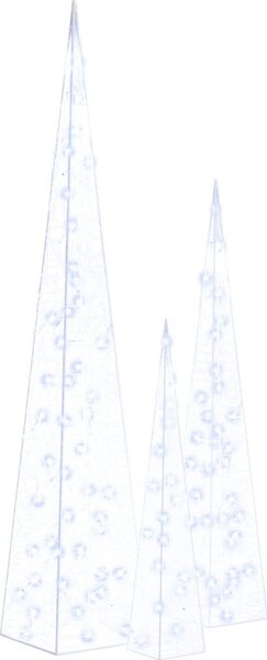 VidaXL Sada akrylových světelných LED kuželů 60/90/120 cm [328971] Barva: Modrá