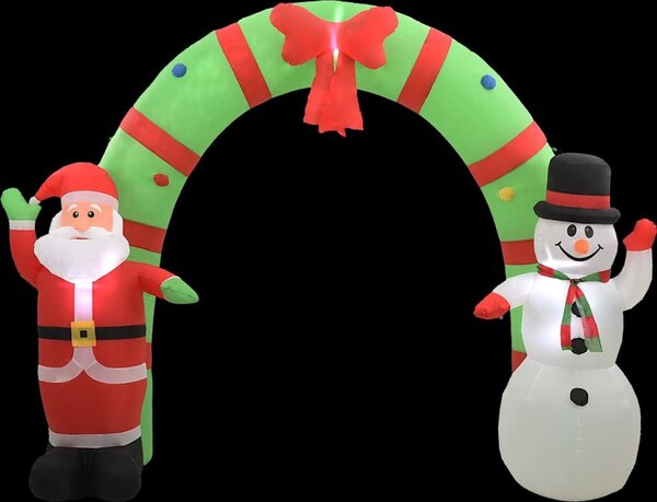 VidaXL Vánoční nafukovací Santa a sněhulák brána LED 300 x 90 x 223 cm [289303]