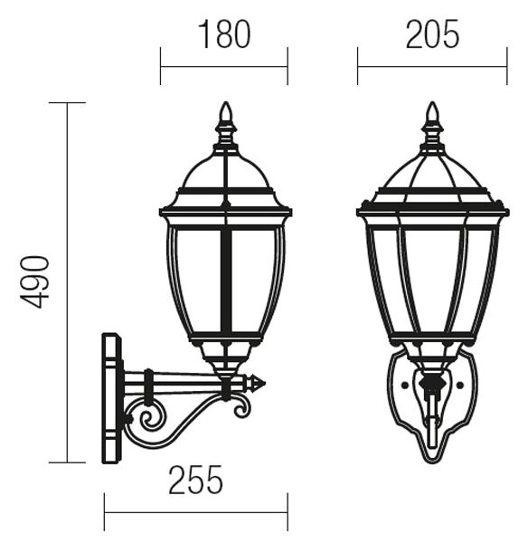 Smarter Venkovní nástěnná lampa Sevilla, v.49cm, up/down