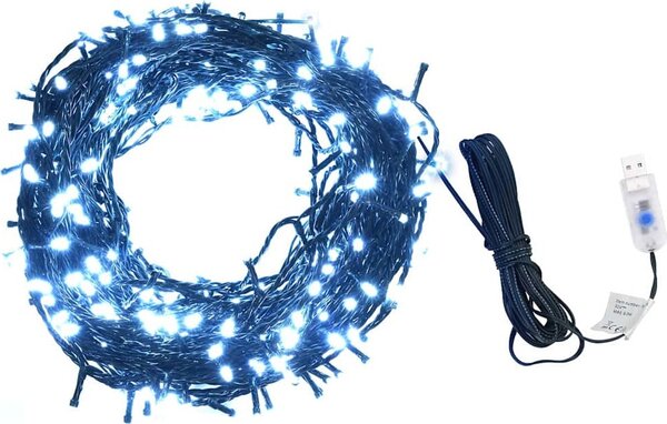 VidaXL Světelný řetěz se 400 LED 40 m 8 světelných efektů [343230] Barva: Studená bílá