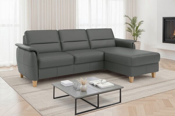 ROHOVÁ SEDAČKA, kůže, antracitová Sit & More - Sedací soupravy, Online Only