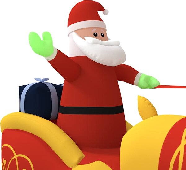 VidaXL Vánoční nafukovací Santa a sobi s LED diodami 130 cm [345330]