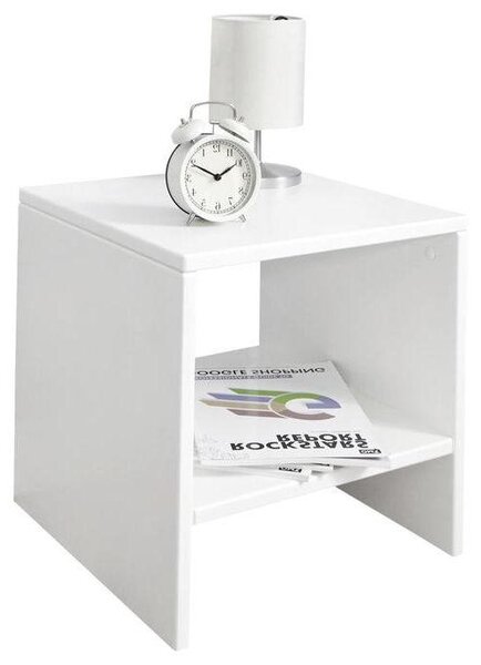 NOČNÍ STOLEK K POSTELI, buk, bílá, 40/40/40 cm MID.YOU - Online Only noční stolky, Online Only